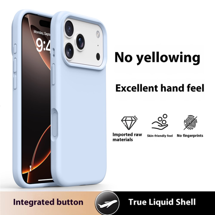 A-One Brand - iPhone 17 Pro Mobilskal Silikon Microfiber Lining - Blå