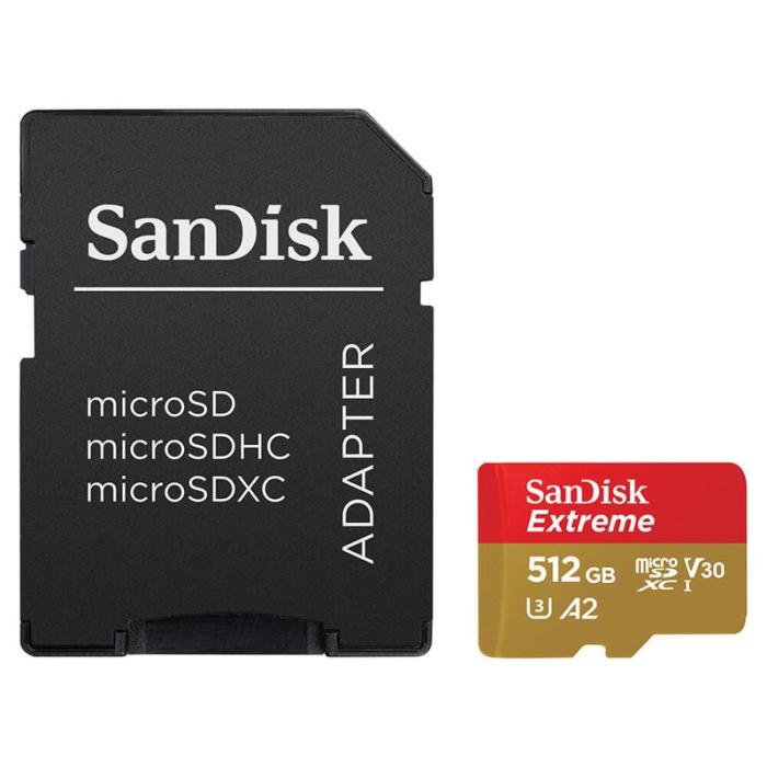 Sandisk - SANDISK MicroSDXC Extreme 512GB Adapter 190MB/s A2 C10 V30