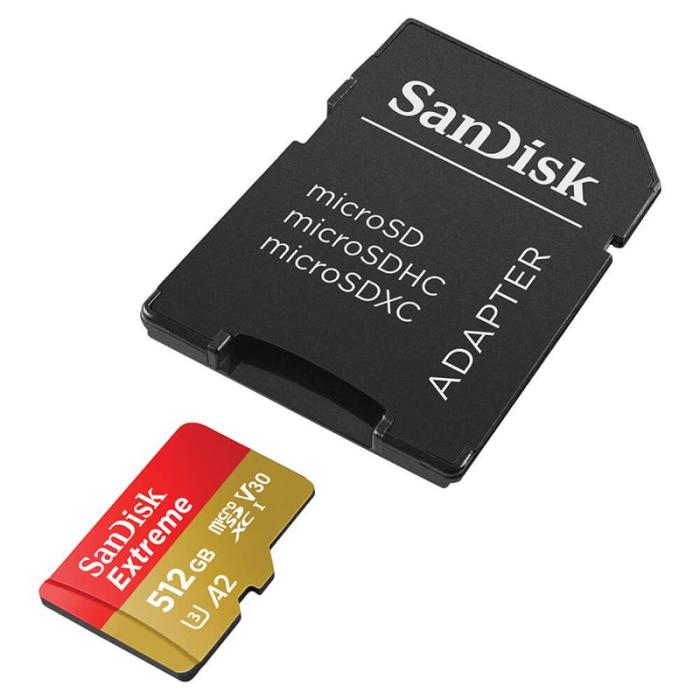 Sandisk - SANDISK MicroSDXC Extreme 512GB Adapter 190MB/s A2 C10 V30