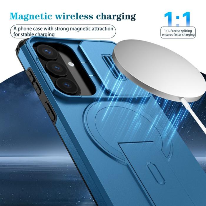 OEM - Mobilskal för Samsung Galaxy S26 Plus Magnetiskt Kickstand PC + TPU - Blå