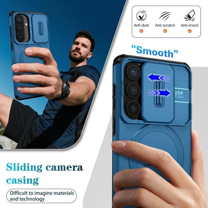 OEM - Mobilskal för Samsung Galaxy S26 Plus Magnetiskt Kickstand PC + TPU - Blå