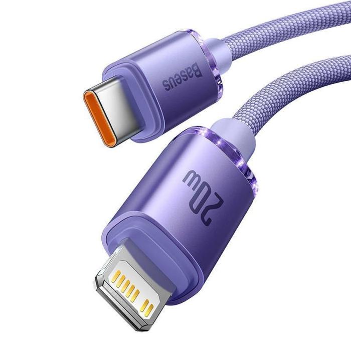 BASEUS - BASEUS USB-C till Lightning kabel 8-pin PD20W 1.2m lila