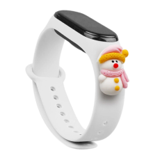 OEM - Xiaomi Mi Band 3/4 Silikon Strap Xmas Snowman 2- Vit