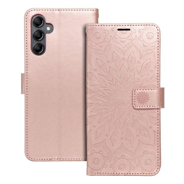 OEM - MEZZO plånboksfodral för Samsung A14 4G mandala roséguld