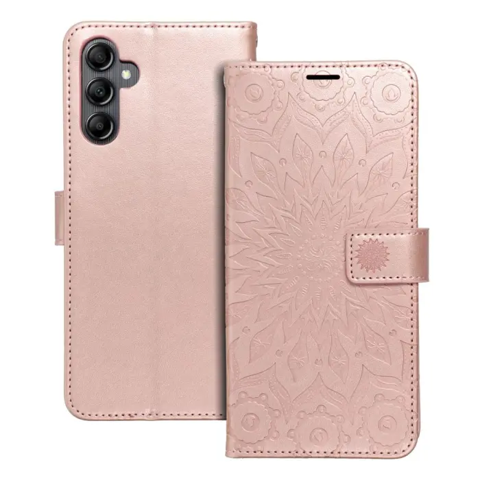 OEM - MEZZO plånboksfodral för Samsung A14 4G mandala roséguld