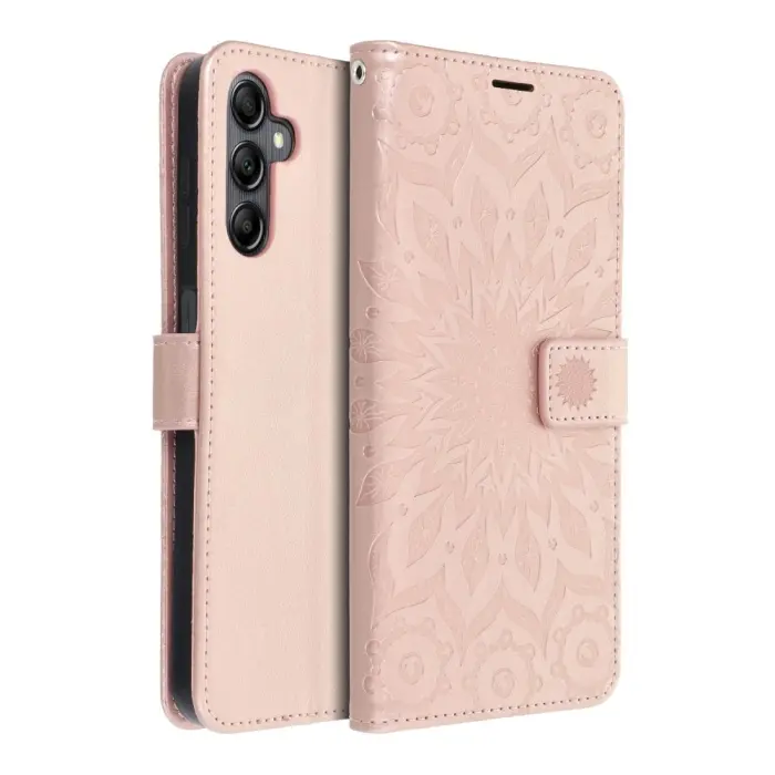 OEM - MEZZO plånboksfodral för Samsung A14 4G mandala roséguld