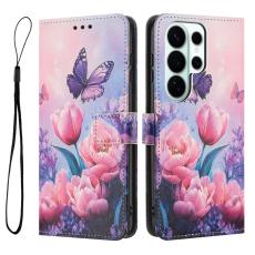 OEM - Pl&aring;nboksfodral f&ouml;r Samsung Galaxy S26 Ultra M&ouml;nstertryck Konstl&auml;der - Rosa
