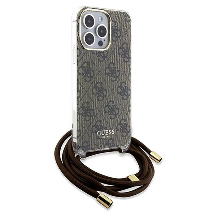 Guess - Guess iPhone 15 Pro Mobilhalsband Skal Print - Brun