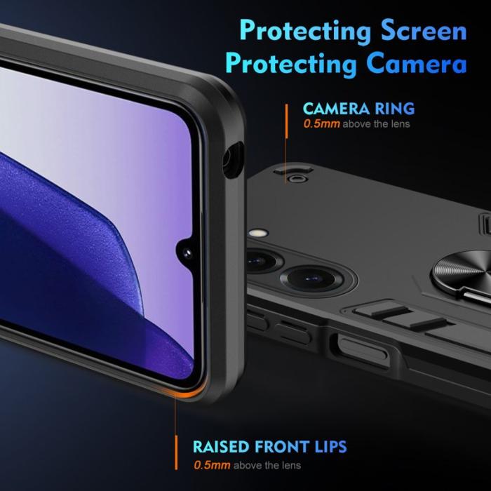 OEM - Mobilskal för Samsung Galaxy S26 PC + TPU Stötsäker med Ring - Svart