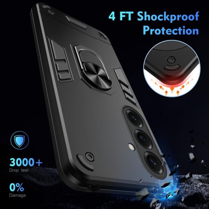 OEM - Mobilskal för Samsung Galaxy S26 PC + TPU Stötsäker med Ring - Svart