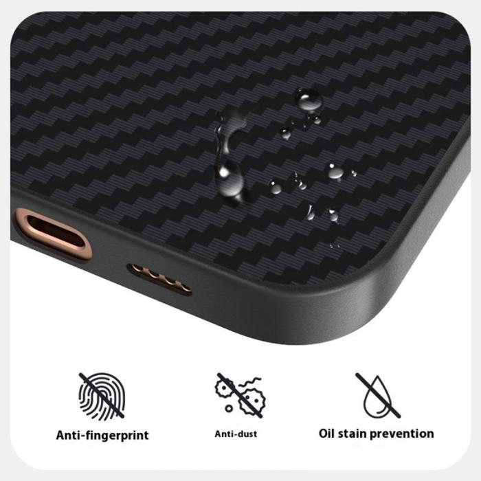 ABEEL - ABEEL Mobilskal till iPhone 14 MagSafe Kolfiber Svart/Silver