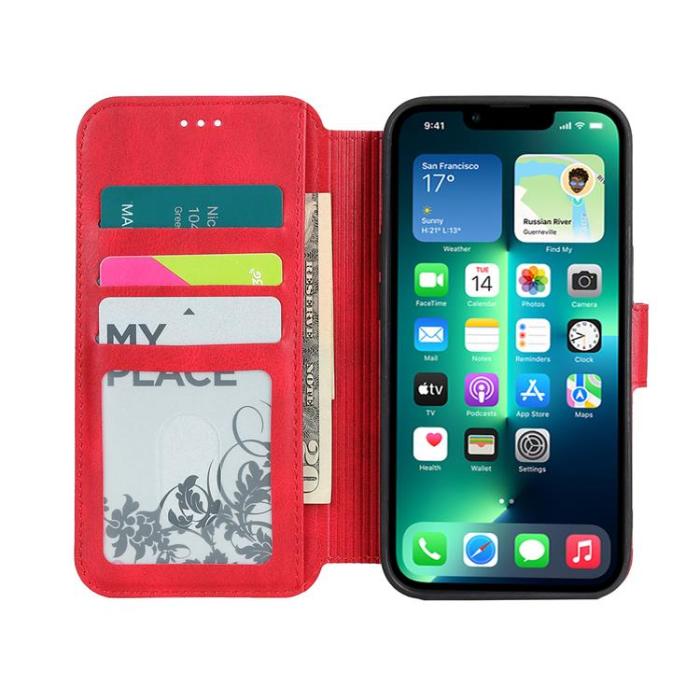 Boom of Sweden - BOOM iPhone 14 Pro Max Plånboksfodral Calfskin - Röd