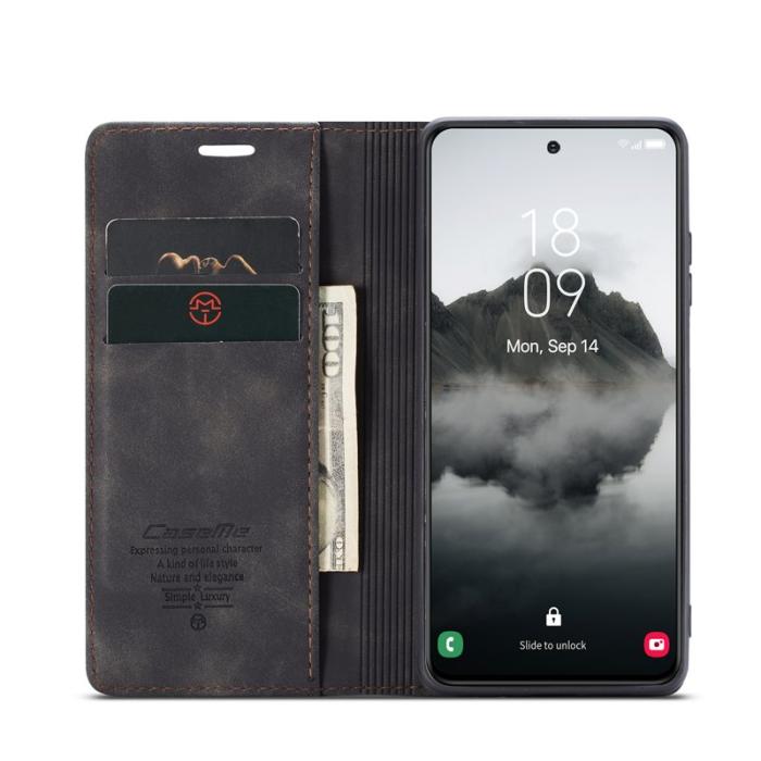 Caseme - CASEME 013 Plånboksfodral till Samsung Galaxy S25 i Konstläder - Svart