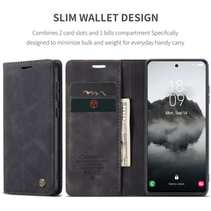 Caseme - CASEME 013 Plånboksfodral till Samsung Galaxy S25 i Konstläder - Svart