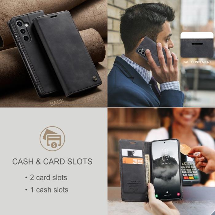 Caseme - CASEME 013 Plånboksfodral till Samsung Galaxy S25 i Konstläder - Svart