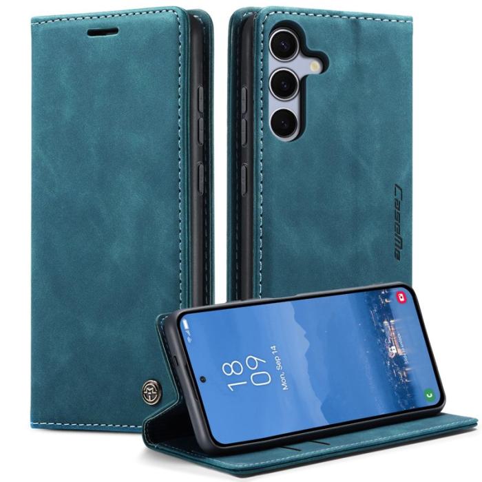 Caseme - CASEME 013 Plånboksfodral till Samsung Galaxy S25 Konstläder - Blå