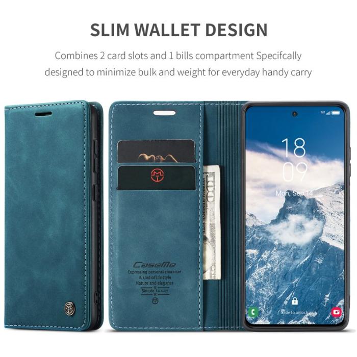Caseme - CASEME 013 Plånboksfodral till Samsung Galaxy S25 Konstläder - Blå