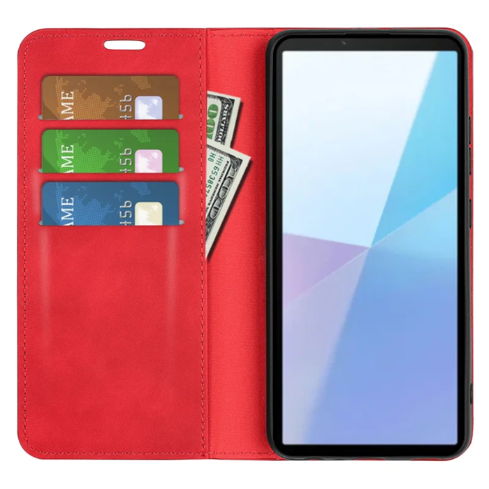 A-One Brand - Sony Xperia 10 VII Plånboksfodral Skin Touch - Röd