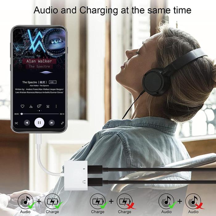 A-One Brand - 2 in 1 USB C till 2 X Type C Hörlursadapter Snabbladdning