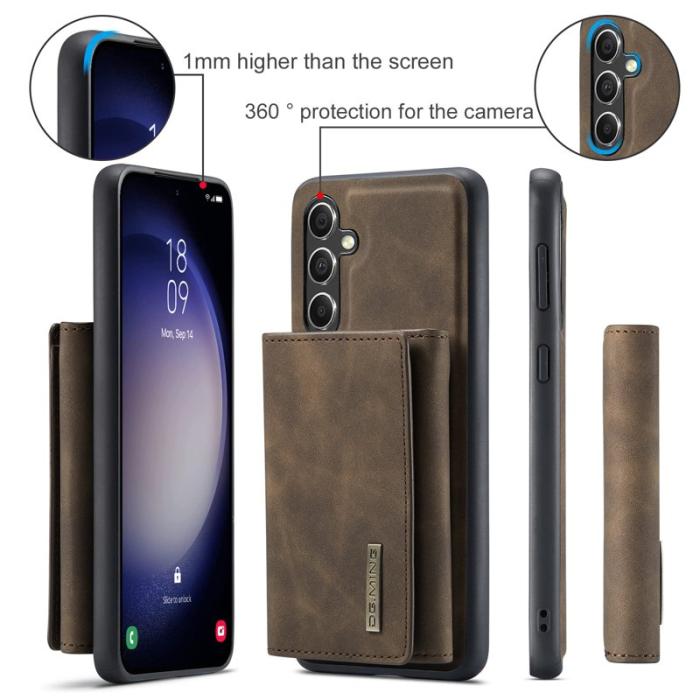 DG.MING - DG.MING Samsung Galaxy S23 FE Konstläder Plånboksfodral Brun