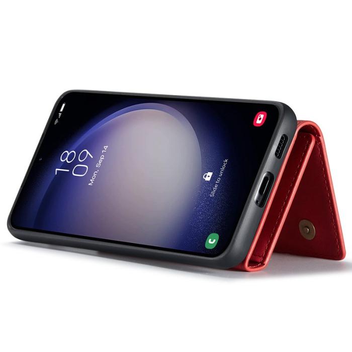 DG.MING - DG.MING Samsung Galaxy S23 FE Konstläder Plånboksfodral Röd