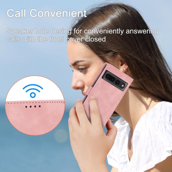 DIERFENG - DIERFENG DF-03 Plånboksfodral för Google Pixel 7 Pro 5G Konstläder - Rosa