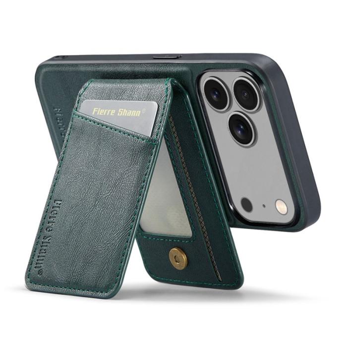 FIERRE SHANN - FIERRE SHANN 025 Fodral för iPhone 17 Pro Max KonstLäder - Grön