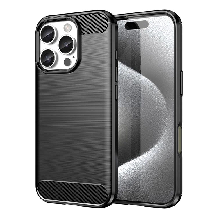 Mobilskal till iPhone 16 Pro Silikon Carbon - Svart | 2353 | AlltMobil