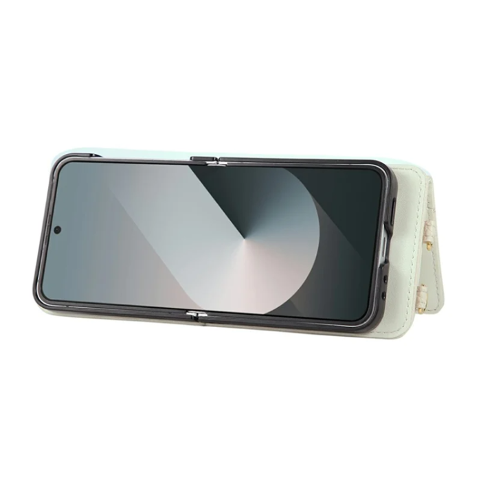 A-One Brand - Galaxy Z Flip 7 FE / Z Flip 6 Mobilskal Korthållare Kickstand Rhombus - Beige