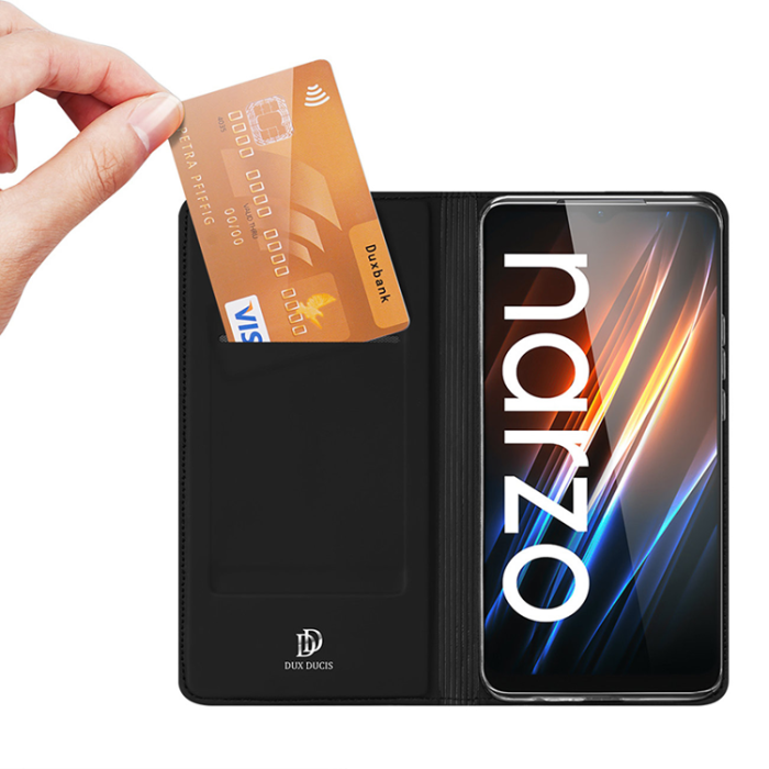 Dux Ducis - Dux Ducis Realme C30/Narzo 50i Prime Plånboksfodral Skin Series Flip - Svart