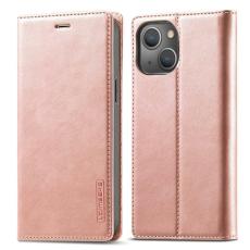 LC.imeeke - LC.IMEEKE iPhone 14 Plus Pl&aring;nboksfodral Konstl&auml;der - Ros&eacute;guld