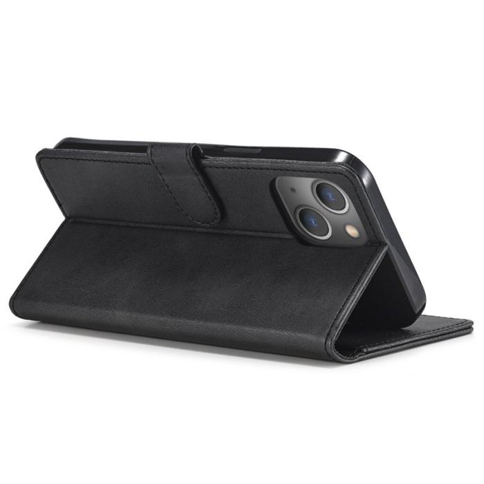 LC.imeeke - LC.IMEEKE iPhone 14 Plus Plånboksfodral Konstläder - Svart