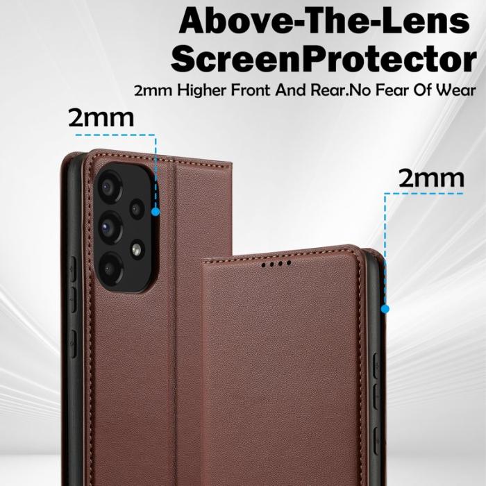 LC.imeeke - LC.IMEEKE L1 Series Samsung Galaxy A53 Plånboksfodral Konstläder - Brun