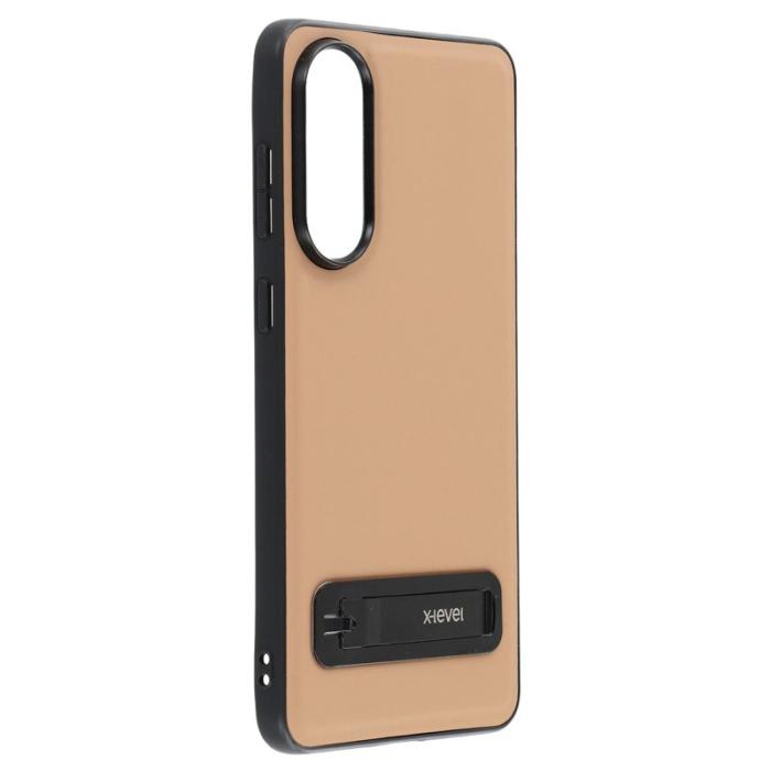 X-Level - X-LEVEL Mobilskal till Galaxy S25 Edge Läder Coated PC TPU - Brun