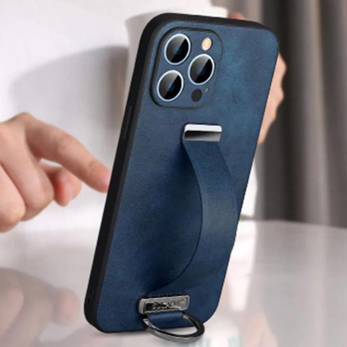 SULADA - SULADA iPhone 14 Pro Mobilskal Kickstand med Wristband - Brun