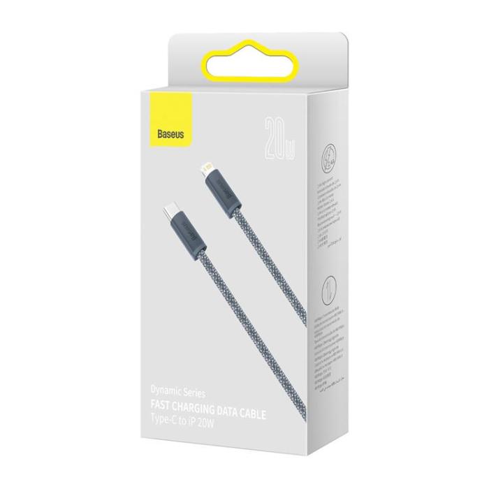 BASEUS - Baseus USB-C till Lightning kabel 20W 2m - Grå