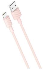 XO - XO USB Till USB-C Kabel 1m 2.4A NB156 - Rosa