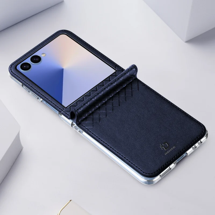 Dux Ducis - Dux Ducis Galaxy Z Flip 7 Mobilskal Läder Bril - Blå