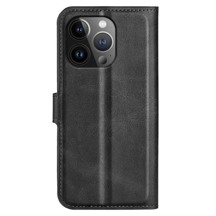 A-One Brand - iPhone 15 Pro Plånboksfodral Calf Flip Folio - Svart