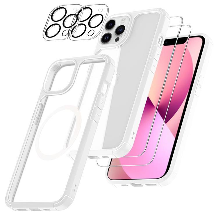 [6in1] Boom iPhone 13 Pro Skal - Kameralinsskydd - Härdat Glas - MagSafe Ring | 2353 | AlltMobil