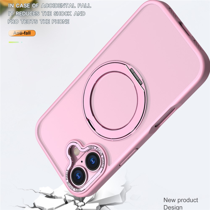A-One Brand - iPhone 17 Mobilskal MagSafe TPU + Acrylic Kickstand - Rosa