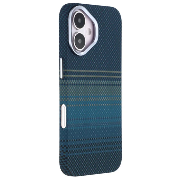 A-One Brand - iPhone 16 Plus Mobilskal Magsafe Kevlar Aramid Fiber - Blå