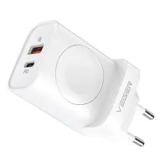Veger - Verger Väggladdare Adaptrar USB-A-USB-C - Vit