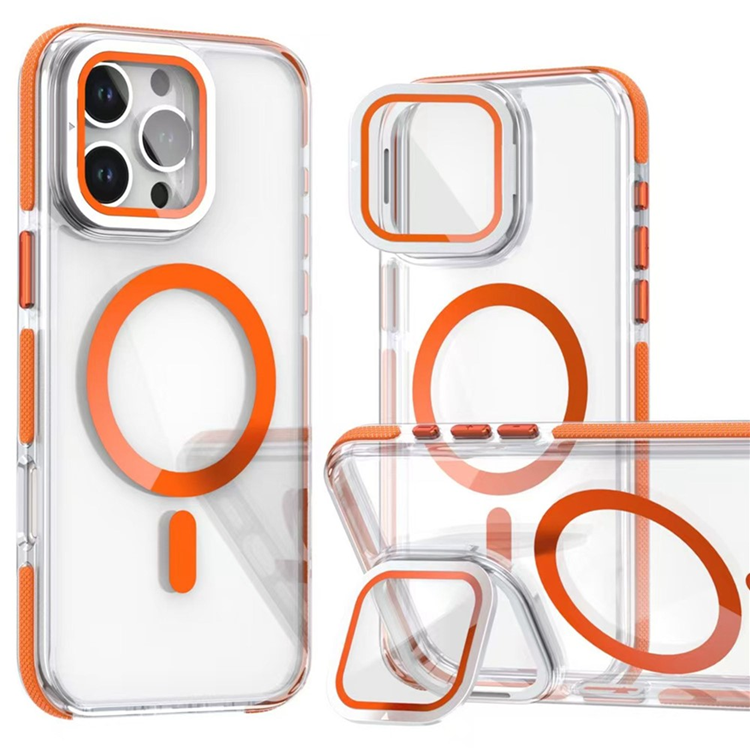 iPhone 16 Pro Max Mobilskal MagSafe Acrylic Kickstand - Orange | 2353 | AlltMobil
