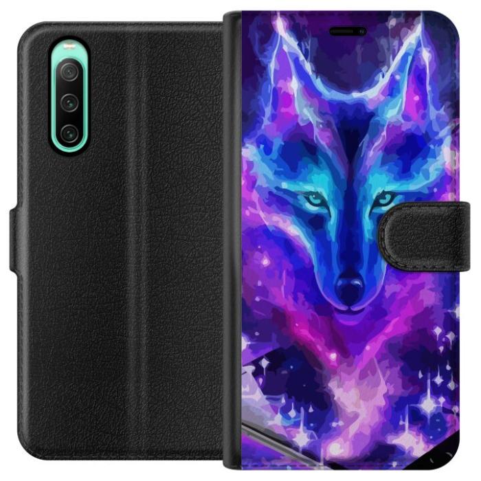 iSecrets - Plånboksfodral till Sony Xperia 10 IV med Neon Varg