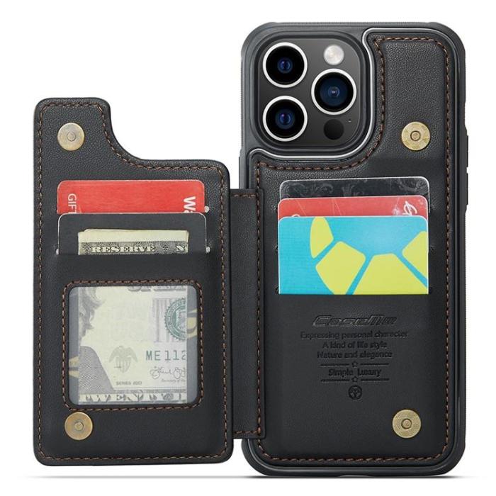 Caseme - CASEME iPhone 14 Pro Max Mobilskal Korthållare C22 RFID - Svart