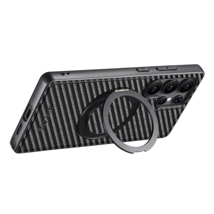 SUTENI - Suteni Galaxy S22 Ultra Mobilskal MagSafe Carbon Fiber - Svart