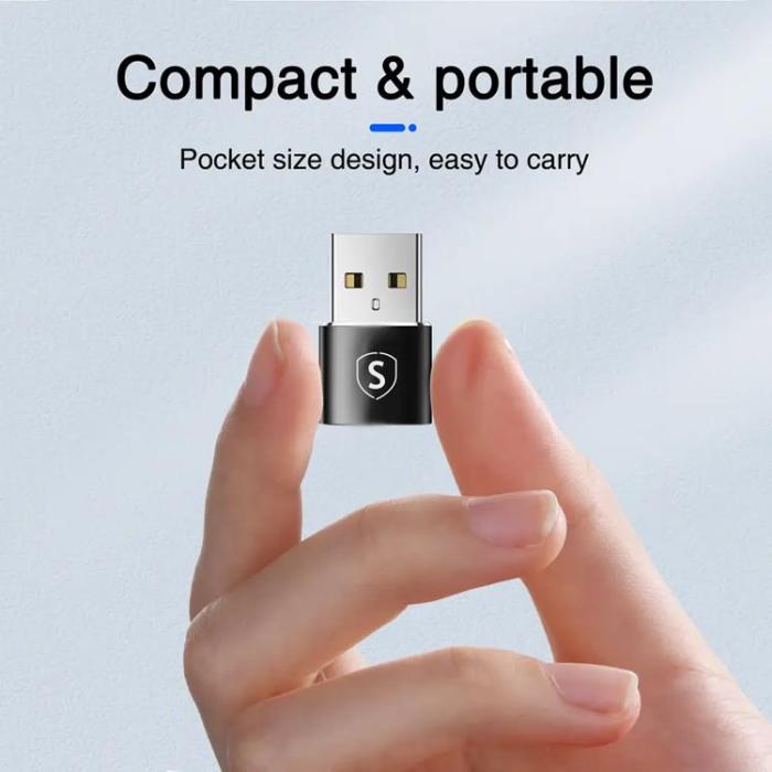 SiGN - [2-Pack] SiGN Adapter USB-A till USB-C - Svart