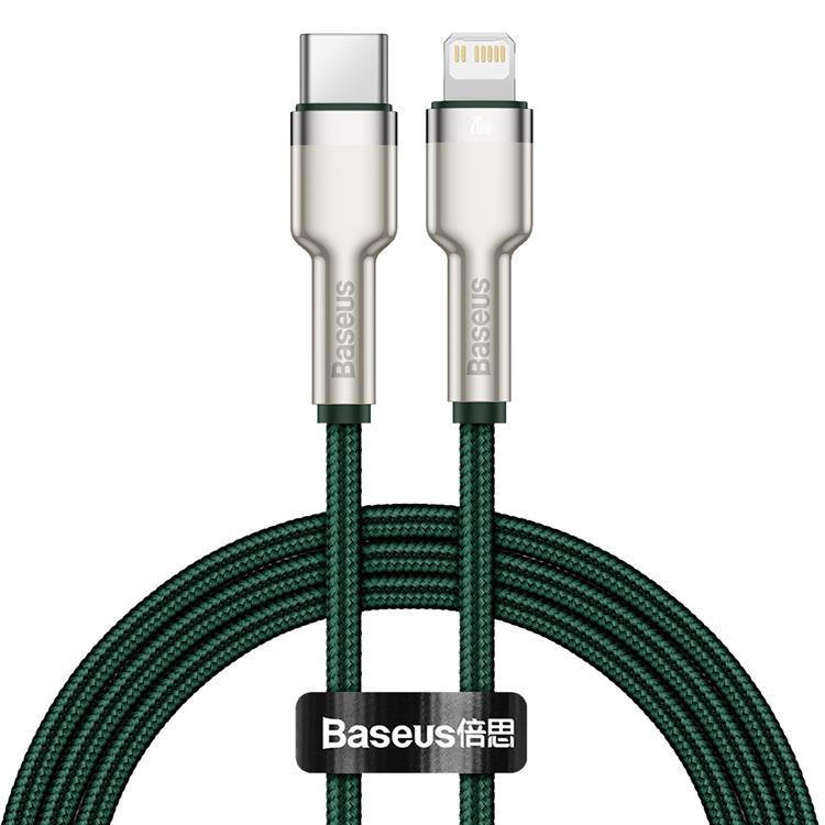 Baseus USB-C Till Lightning Kabel 20W 1m Cafule Metal PD Grön | 3541 | AlltMobil