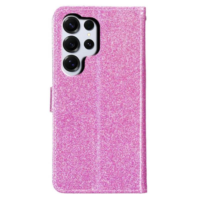 OEM - Samsung Galaxy S26 Ultra Plånboksfodral Glitter Anti-Scratch Konstläder - Lila